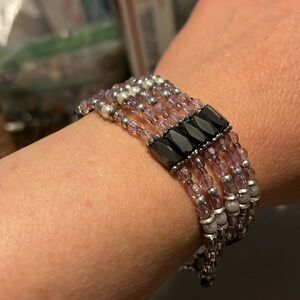 Awesome magnetic hematite wrap bracelet, free size